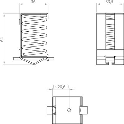 Klamra uziemiająca EMC SS/SK 15-32, 36238 - schemat