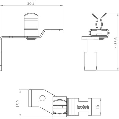Klamra uziemiająca EMC STFZ2-SP 02, 3750702 - schemat