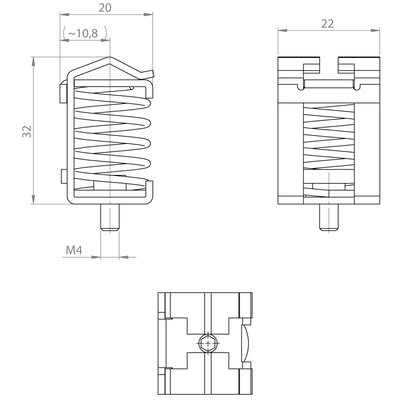 Klamra przykręcana EMC, 36224.002 - schemat