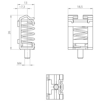 Klamra przykręcana EMC, 36222.002 - schemat