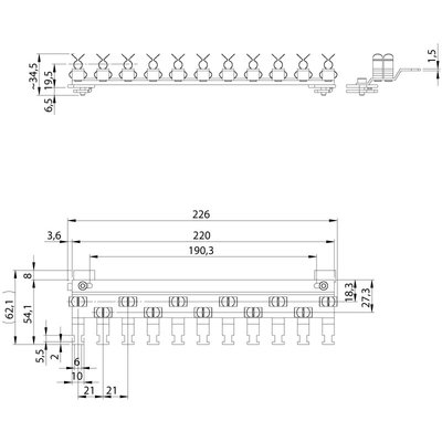 Listwa uziemiająca SC/RLFZ-M (x11), 38078.100