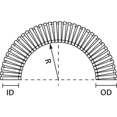 Rura karbowana dwudzielna do zastosowań podczas prac modernizacyjnych, PA6, 166-11807 - schemat