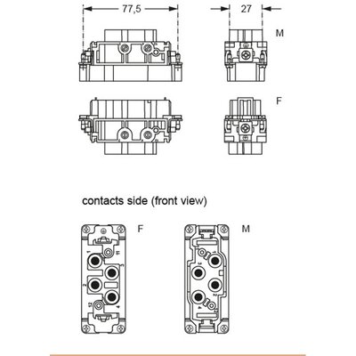 Wkładka żeńska 77.27, CXF 4/0 - schemat seria