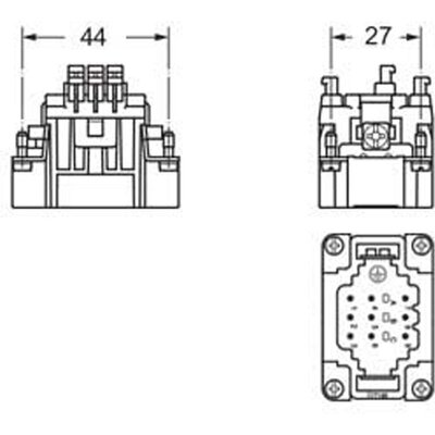 Wkładka złącza przemysłowego 44.27, CDSHM 09 - schemat