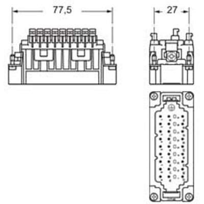 Wkładka złącza przemysłowego 77.27, CDSHM 27 - schemat