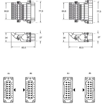 Wkładka złącza przemysłowego 77.27, CTSEF 16 L - schemat