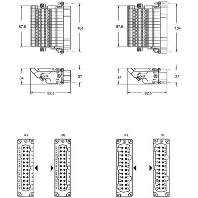 Wkładka złącza przemysłowego 104.27, CTM 24 R - schemat