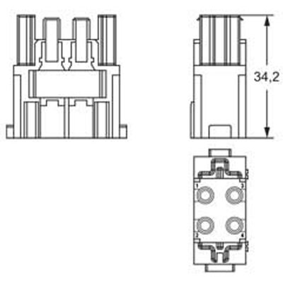 Wkładka złącza przemysłowego, CX 04 SCF-H - schemat