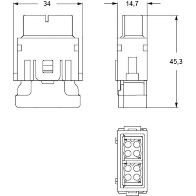 Wkładka złącza przemysłowego, CX 08 D5F - schemat