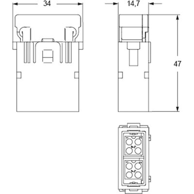 Wkładka złącza przemysłowego, CX 08 D5M2 - schemat