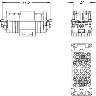 Wkładka złącza przemysłowego 77.27, CXF 9/42 - schemat