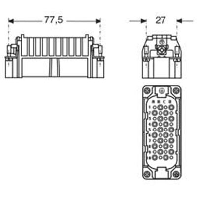 Wkładka złącza przemysłowego 77.27, RDM 40 - schemat