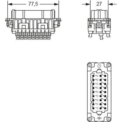 Wkładka złącza przemysłowego 77.27, RDSHF 27 - schemat