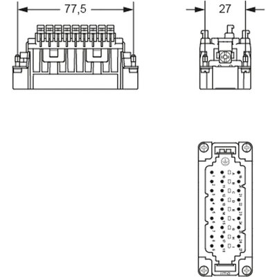 Wkładka złącza przemysłowego 77.27, RDSHM 27 - schemat