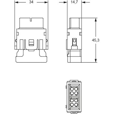 Wkładka złącza przemysłowego, RX 08 D5GF - schemat