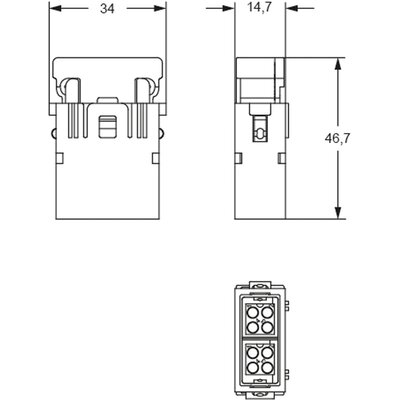 Wkładka złącza przemysłowego, RX 08 D5GM - schemat