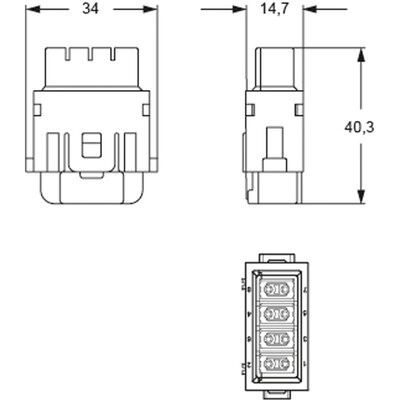 Wkładka złącza przemysłowego, RX 08 I6F - schemat