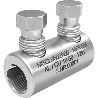 Złącza kablowe na śruby zrywalne, Al/Cu, 10 - 50 mm², 12 kV, 2 x śruba aluminiowa zrywalna, MSCL0502A00 - zdjęcie