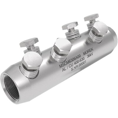 Złącza kablowe na śruby zrywalne, Al/Cu, 400 - 630 mm², 36 kV, 6 x śruba aluminiowa zrywalna, MSCM6306A00 - zdjęcie
