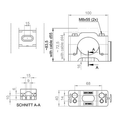 Modułowy zacisk kablowy MSMC 44-55 Set B - schemat