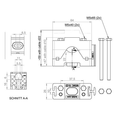 Modułowy zacisk kablowy, MSMC 10-22 Set A - schemat