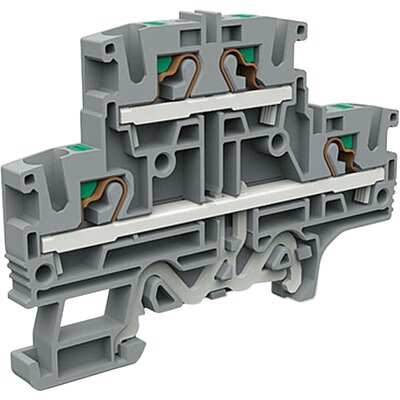 Złącze push-in 4 mm², 2-piętrowe, PE, szare, EFD.4/E/GR