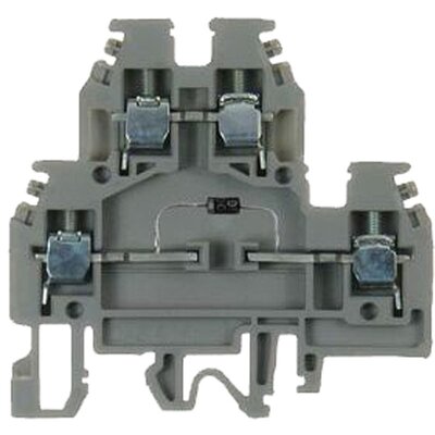 Złącze śrubowe 4 mm², 2-piętrowe, z diodą, DAS.4/B/GR