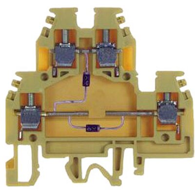 Złącze śrubowe 4 mm², 2-piętrowe, z 2-ma diodami, DAS.4/DD