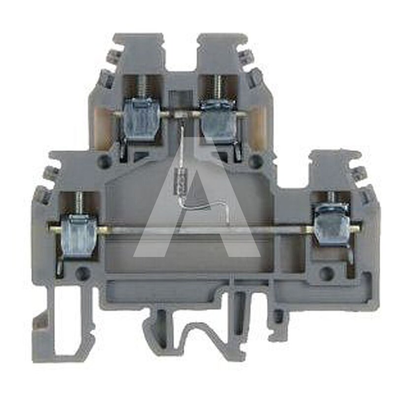 Złącze śrubowe 4 mm², 2-piętrowe, z LED, rezystor, DAS.4/T/GR