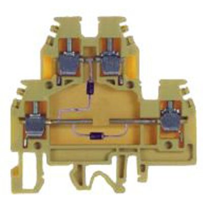 Złącze śrubowe 4 mm², 2-piętrowe, z 2-ma diodami, DAS.4/SD