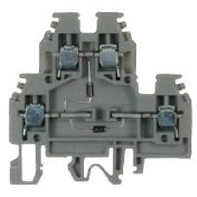 Złącze śrubowe 4 mm², 2-piętrowe, z 2-ma diodami, DAS.4/SD/GR