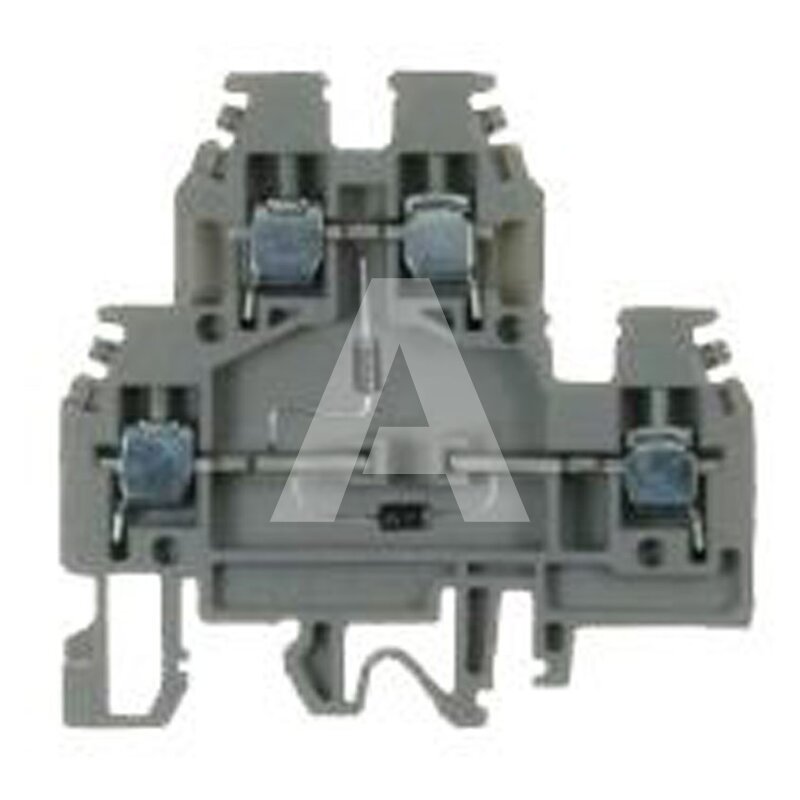 Złącze śrubowe 4 mm², 2-piętrowe, z 2-ma diodami, DAS.4/SD/GR