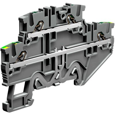 Złącze push-in 1,5 mm², 2-piętrowe, PE, szare, EFD.1/E/GR