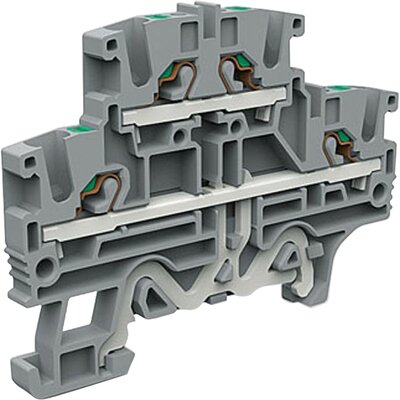 Złącze push-in 2,5 mm², 2-piętrowe, PE, szare, EFD.2/E/GR
