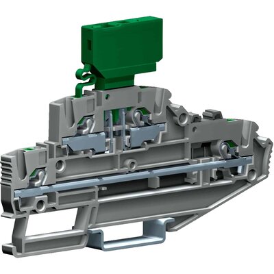 Złącze push-in 2,5mm2, 2-piętrowe, górne piętro z bezpiecznikiem, szare, CPFE.2+EFDS.2/1P/GR
