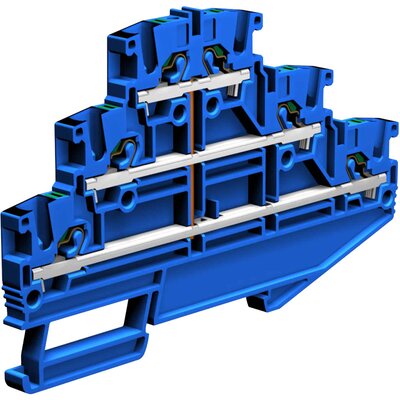 Złącze push-in 2,5mm2, 3-piętrowe połączone wewnętrznie, niebieskie, EFT.2/CI/BL