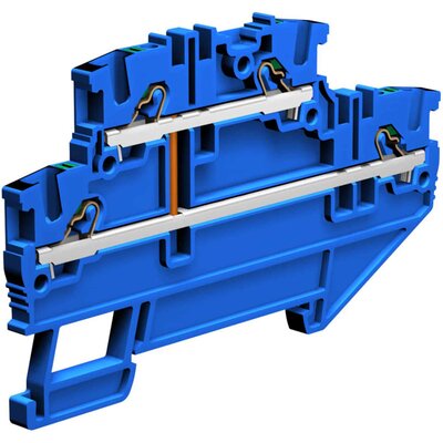 Złącze push-in 1,5 mm², 2-piętrowe, z mostkiem wewnętrznym pionowym, niebieskie, EFD.1/CI/BL