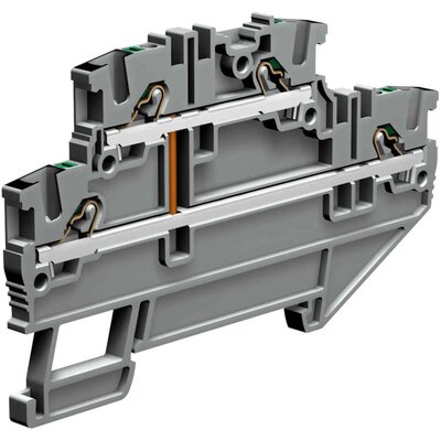 Złącze push-in 1,5 mm², 2-piętrowe, z mostkiem wewnętrzym pionowym, szare, EFD.1/CI/GR