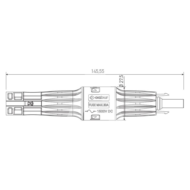 Złącze solarne SL4 bezpiecznkowe męskie/żeńskie (4-6 mm²), IS43430N - schemat
