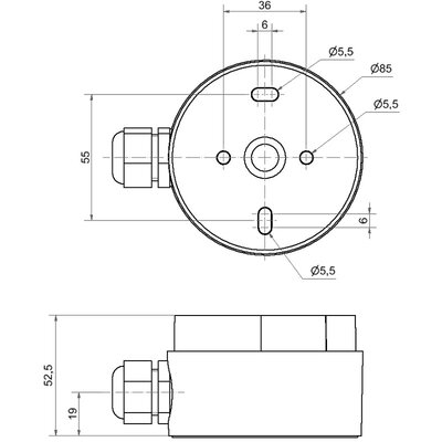 Midi Adapter do montażu na powierzchni płaskiej z dławikiem, 26170002 - schemat