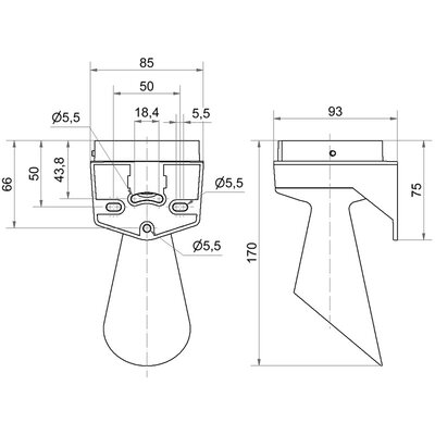 Midi Adapter do montażu ściennego z tubą, 26170003 - schemat