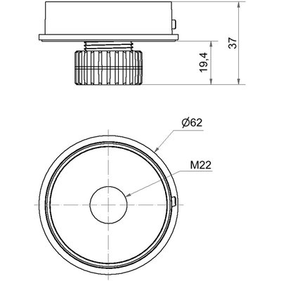 Mini Adapter do montażu w otworze (M 22), 26070003 - schemat
