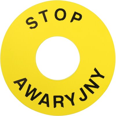 Tabliczka okrągła z nadrukiem STOP – AWARYJNY