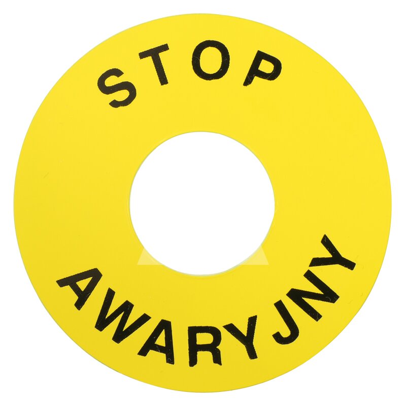 Tabliczka okrągła z nadrukiem STOP – AWARYJNY