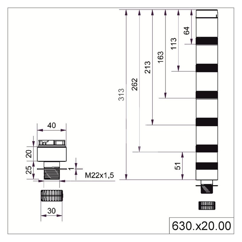 Kolumna sygnalizacyjna (akcesoria montażowe), 63082000 - schemat
