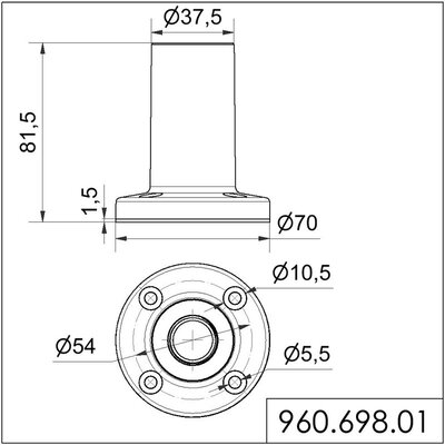 Kolumna sygnalizacyjna (akcesoria montażowe), 96069801 - schemat
