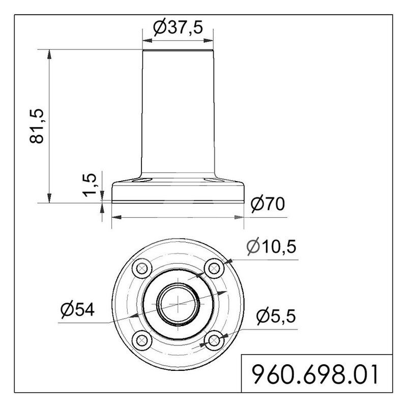 Kolumna sygnalizacyjna (akcesoria montażowe), 96069801 - schemat