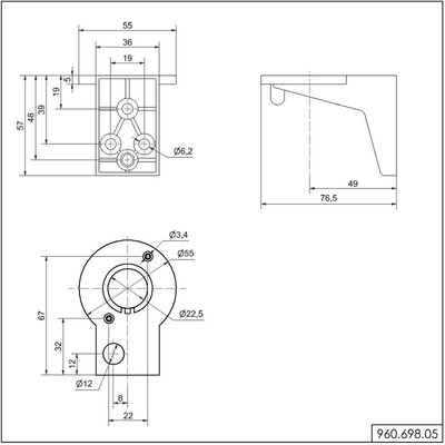 Kolumna sygnalizacyjna (akcesoria montażowe), 96069805 - schemat
