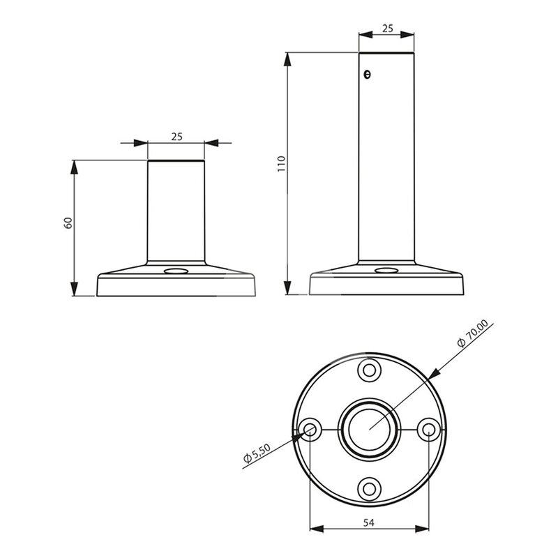 Rurka ze stopką 110 mm do kolumny ST70, COSTSTAND110
