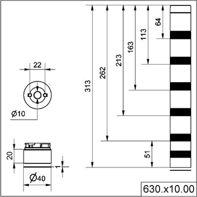 Kolumna sygnalizacyjna (akcesoria montażowe), 63081000 - schemat